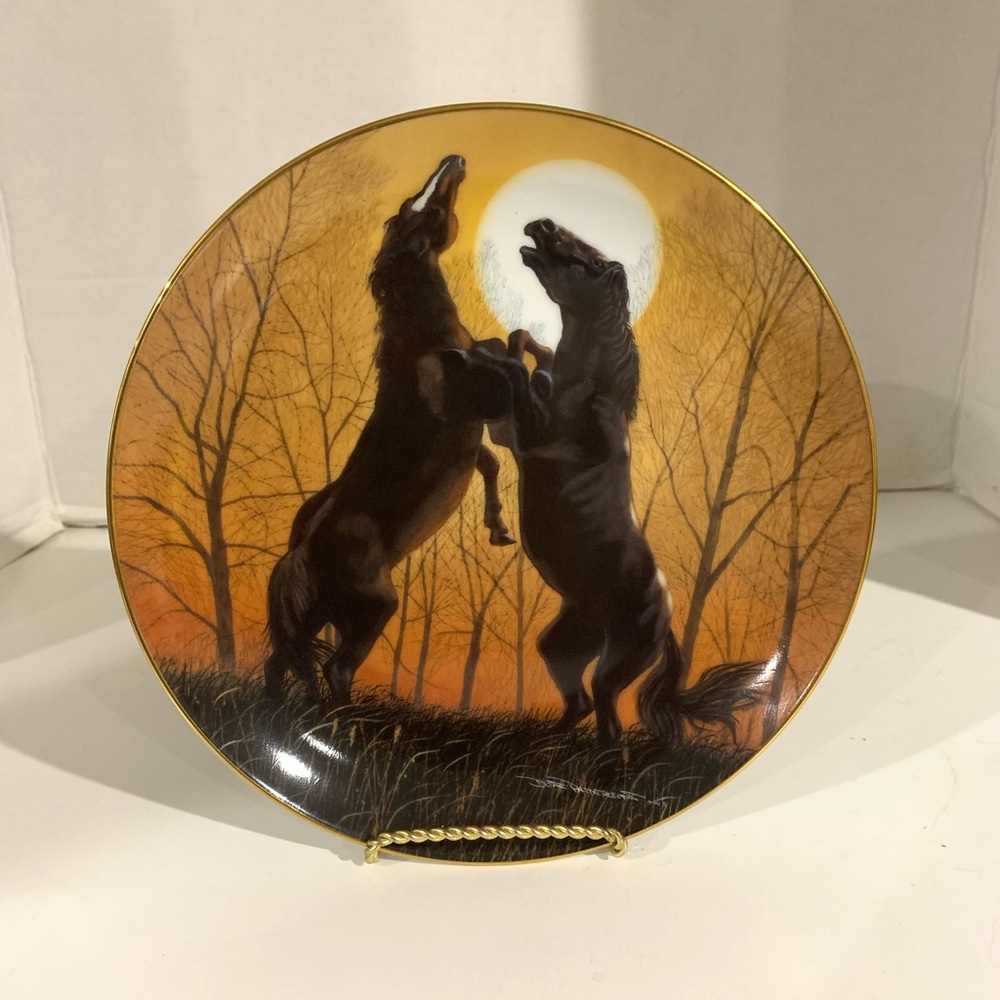 Danbury Mint Stallions at Sunrise by Donald W Patterson 8" Plate #A602